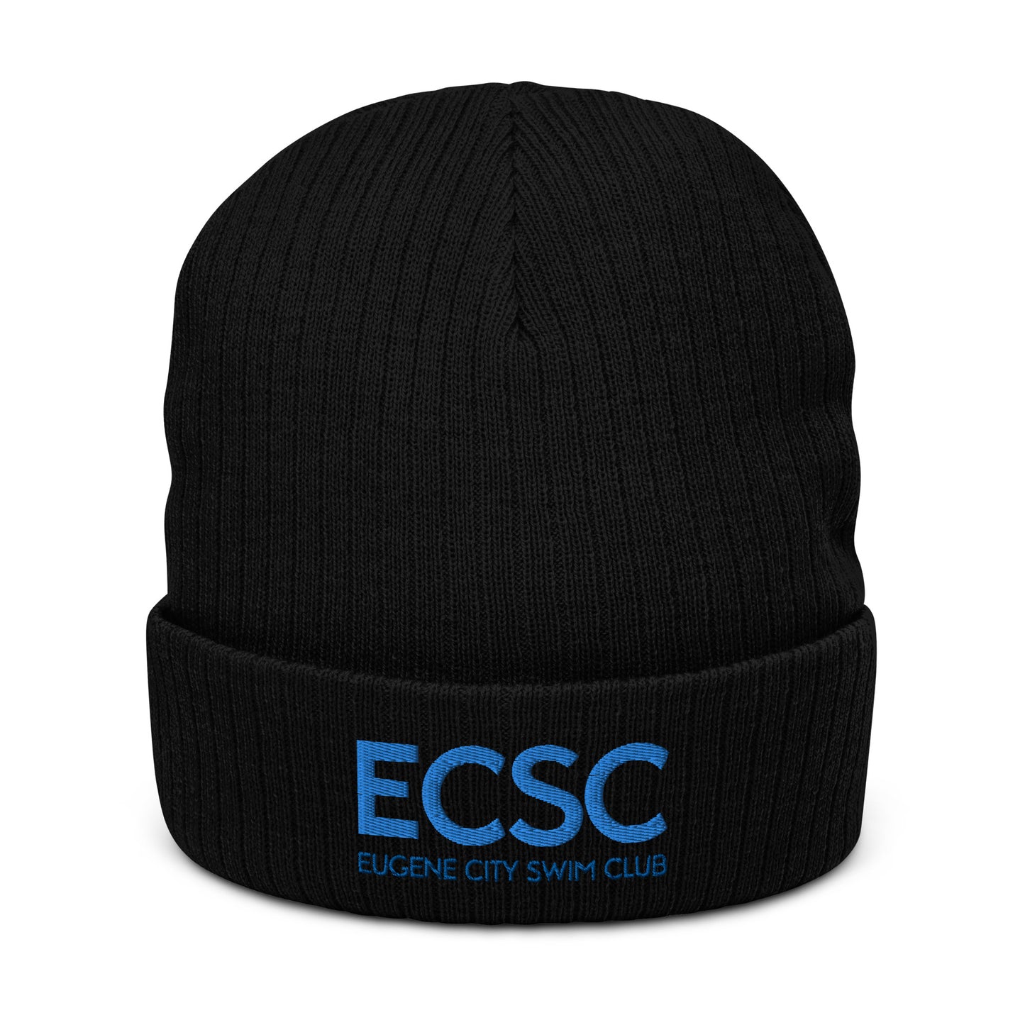 ECSC_Ribbed knit beanie Blue ECSC Logo