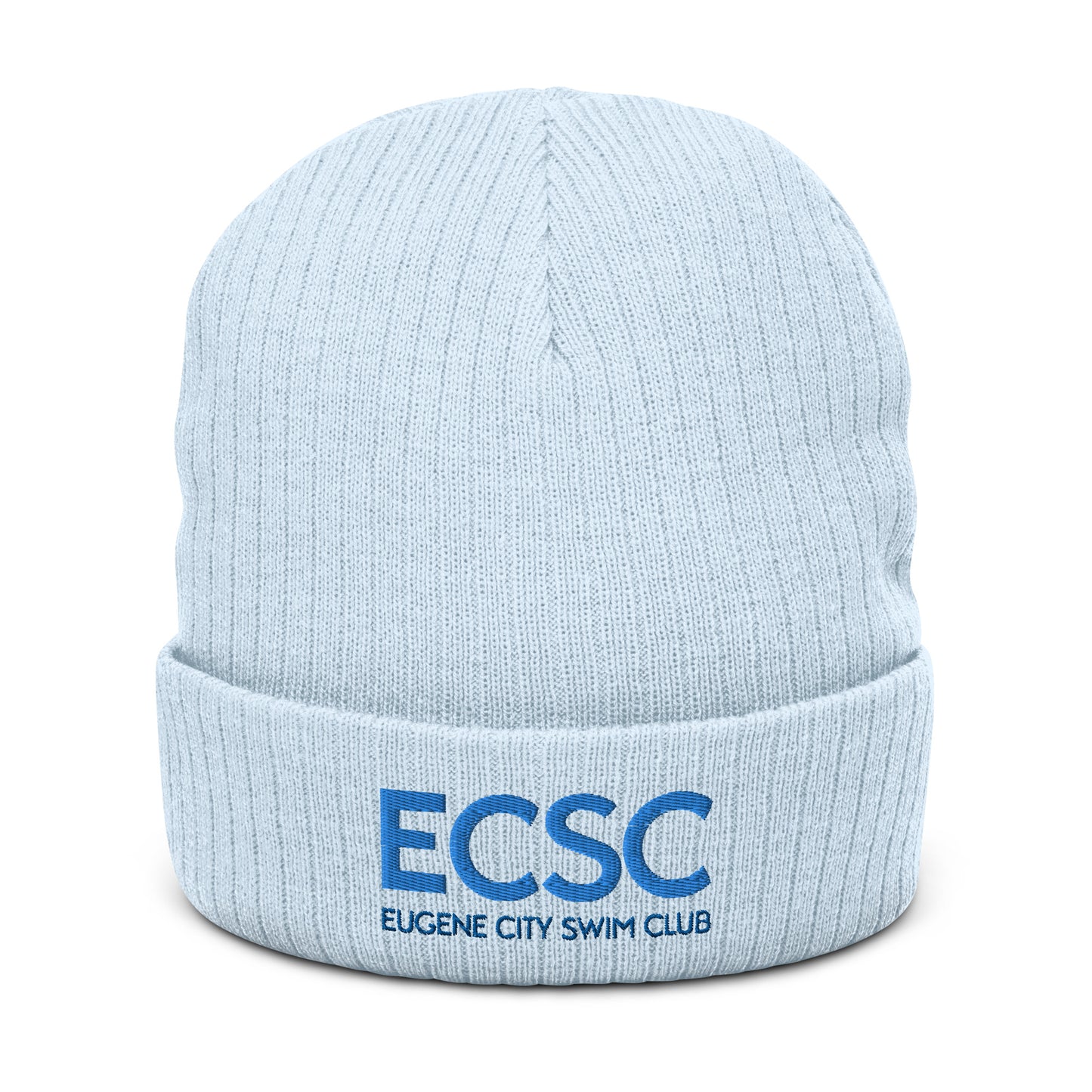 ECSC_Ribbed knit beanie Blue ECSC Logo