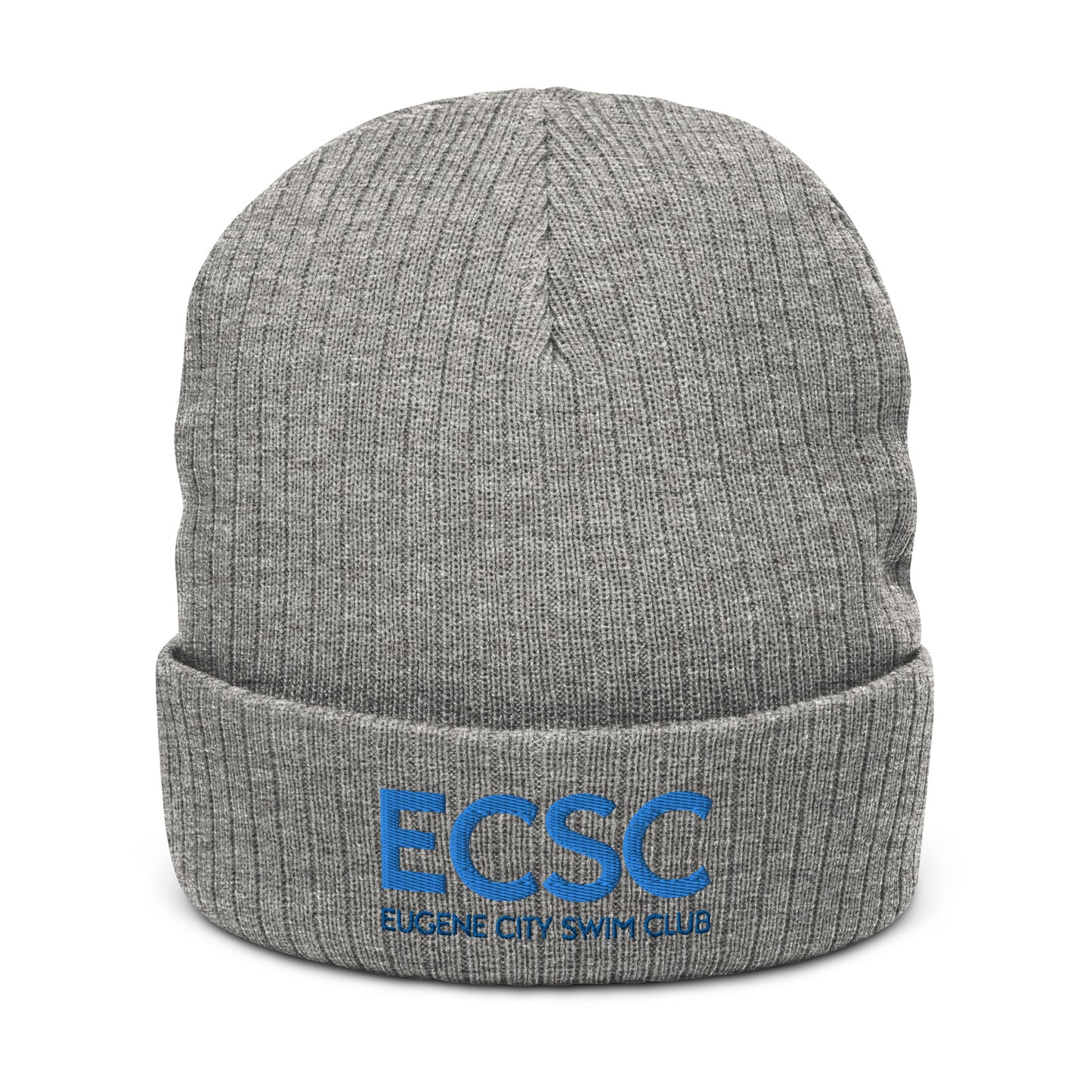 ECSC_Ribbed knit beanie Blue ECSC Logo