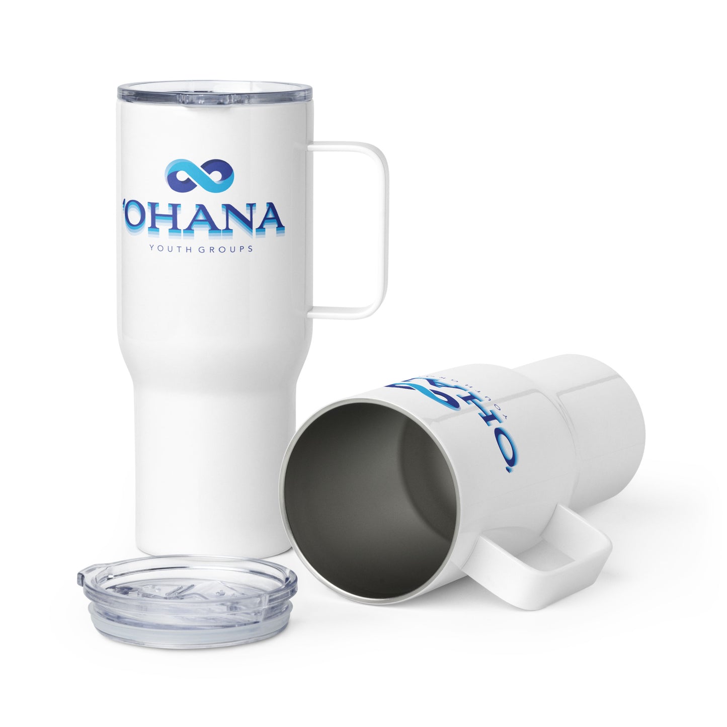 Ohana Twist Travel mug with a handle