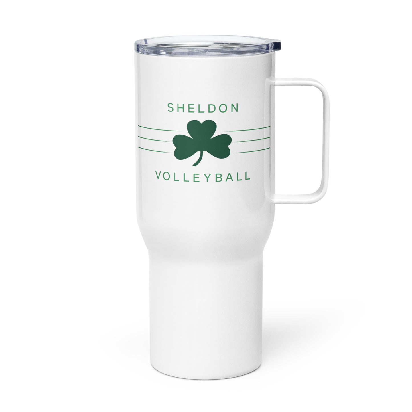 SV_Sheldon Volleyball Travel mug with a handle