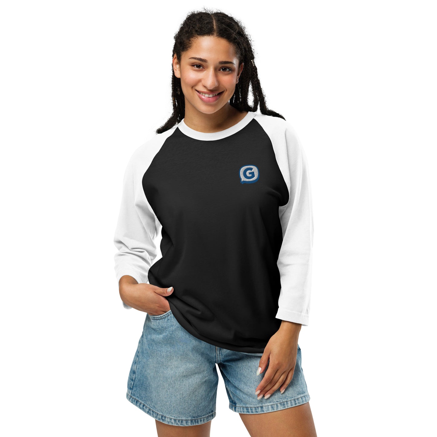 GGG - Women's 3/4 sleeve raglan shirt_Embroidered