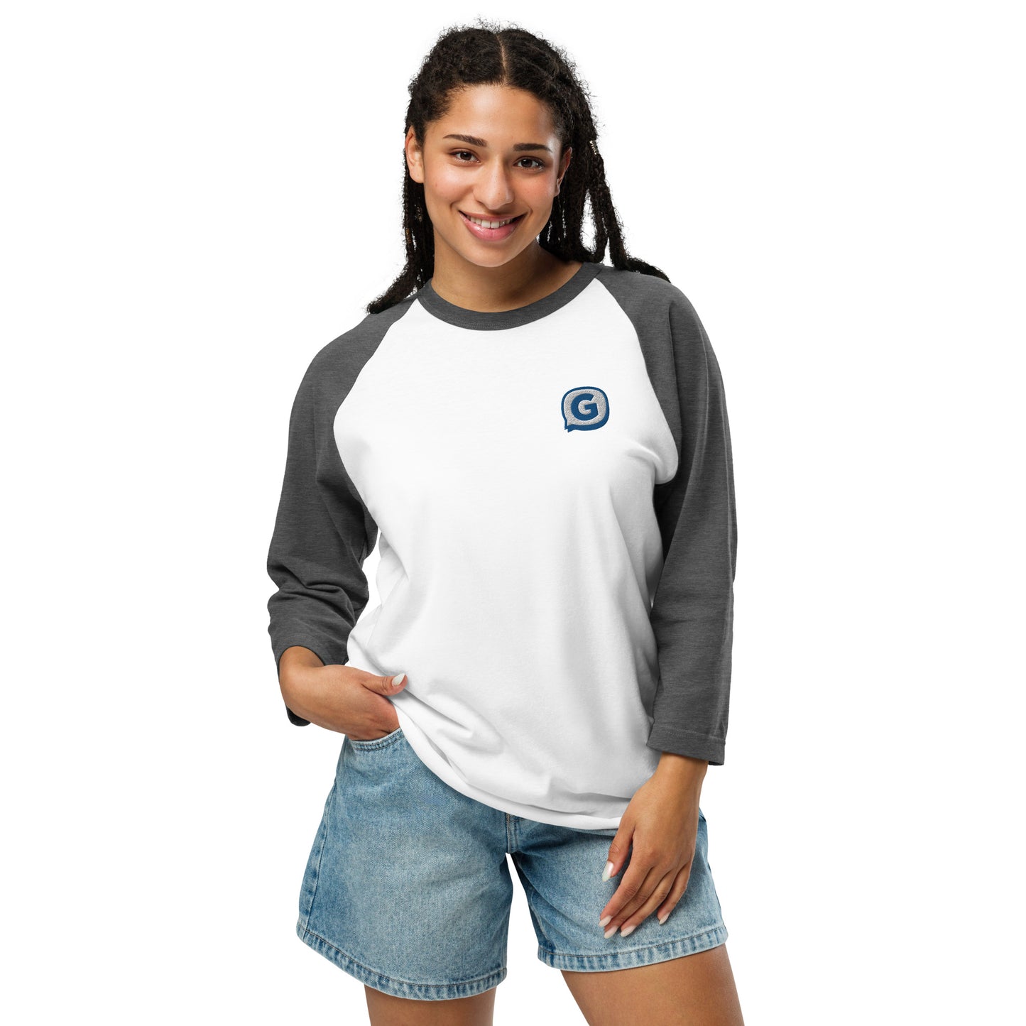 GGG - Women's 3/4 sleeve raglan shirt_Embroidered