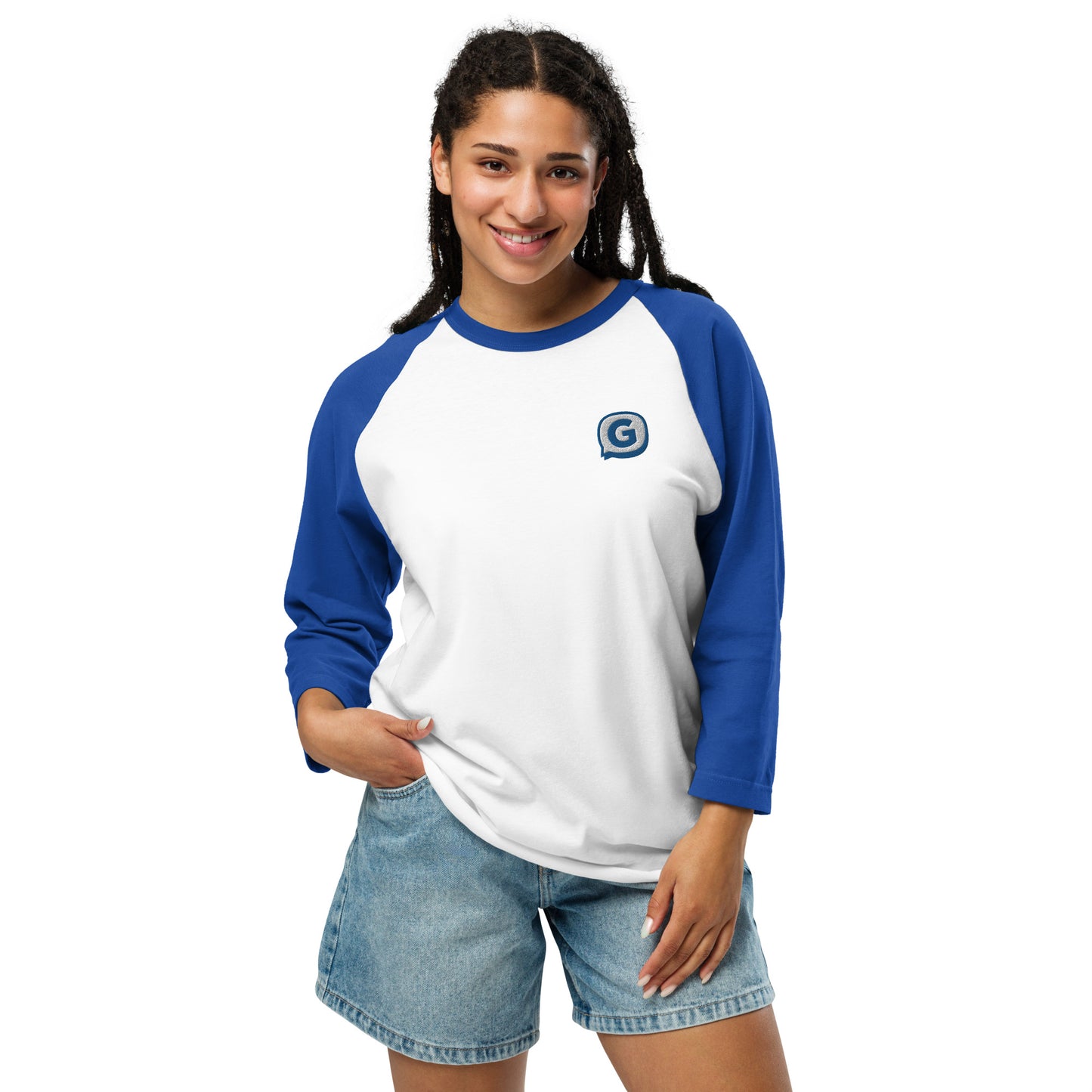 GGG - Women's 3/4 sleeve raglan shirt_Embroidered