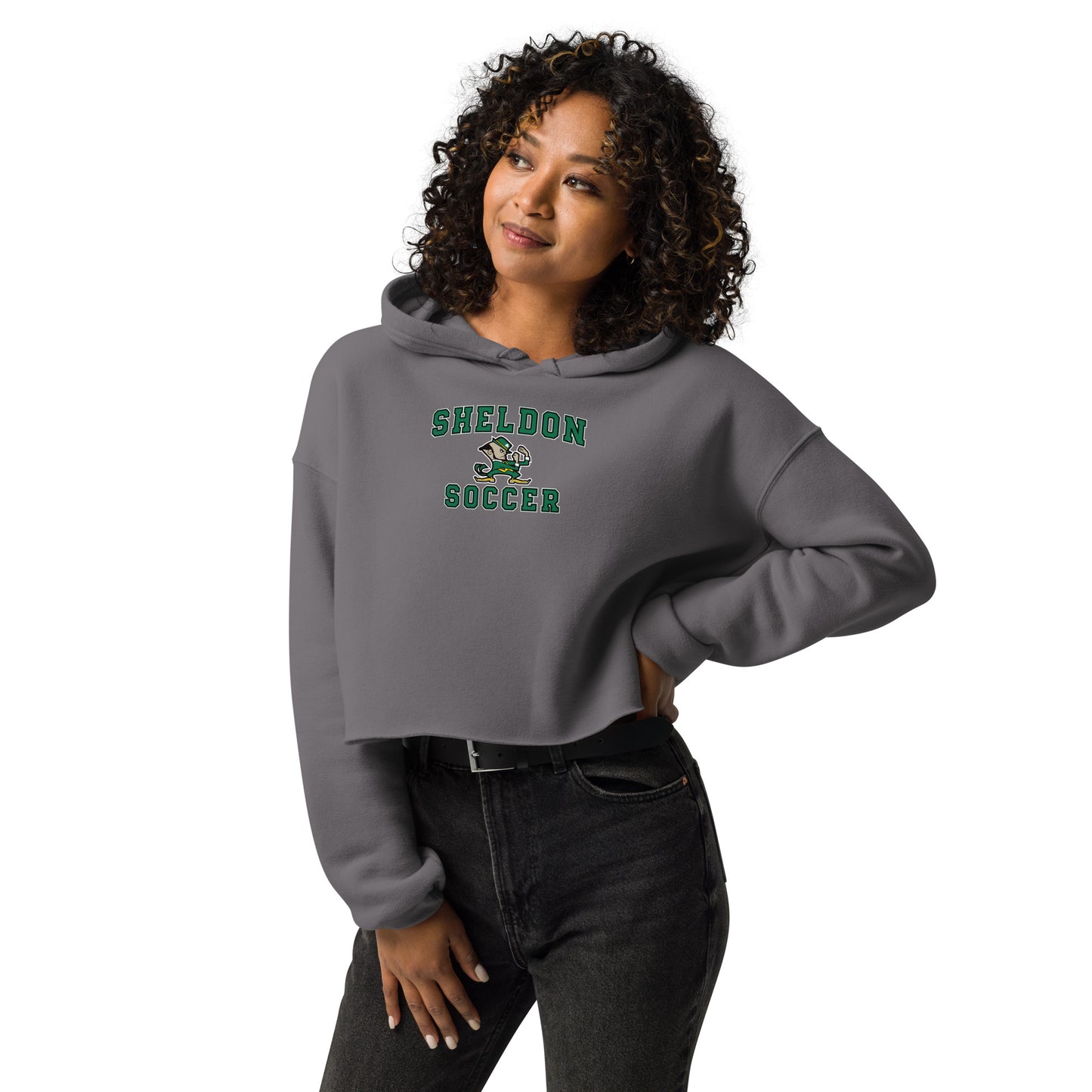 Sheldon Soccer_Crop Hoodie_Fighting Soccer