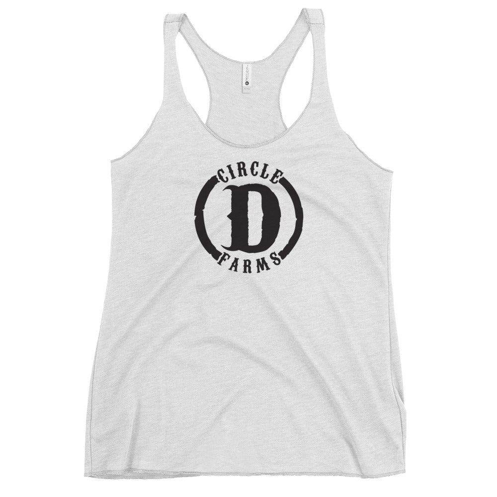 CD_Women's Racerback Tank_Printed Black Logo