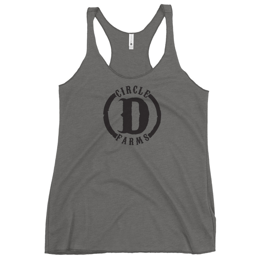 CD_Women's Racerback Tank_Printed Black Logo