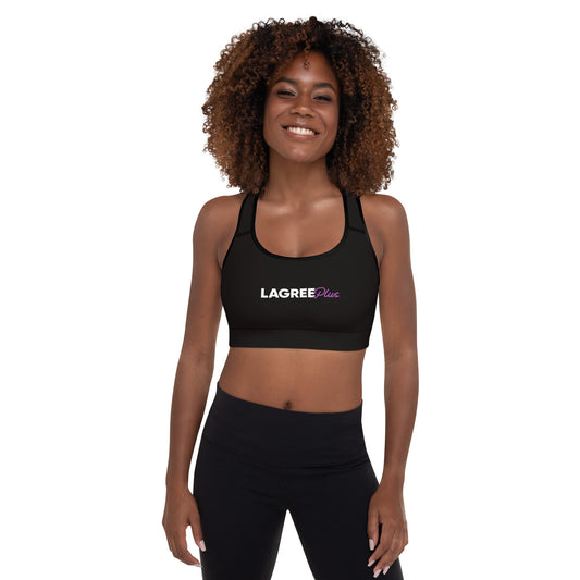 LAGREE Plus Padded Sports Bra Black/White