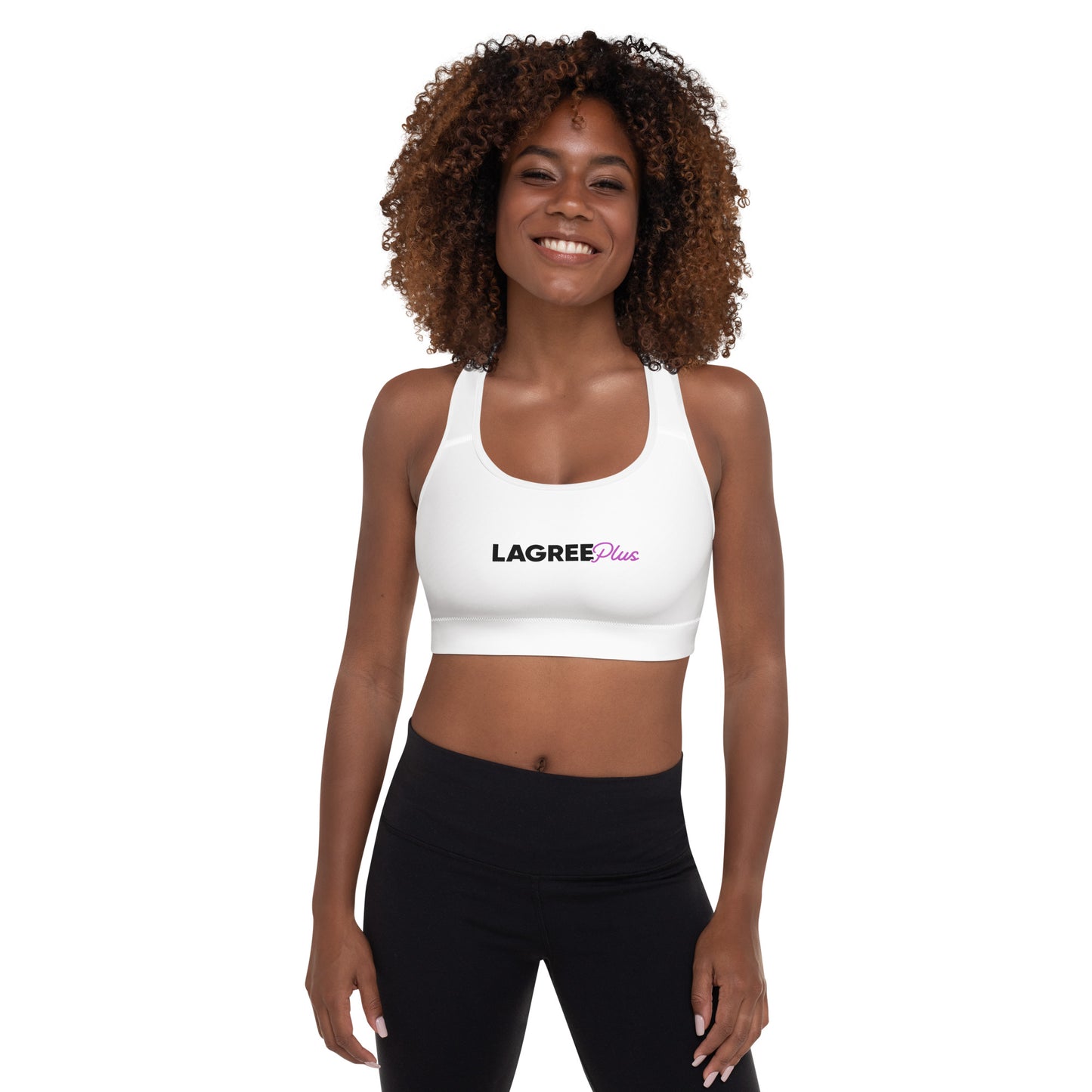 LAGREE Plus Padded Sports Bra Black/White