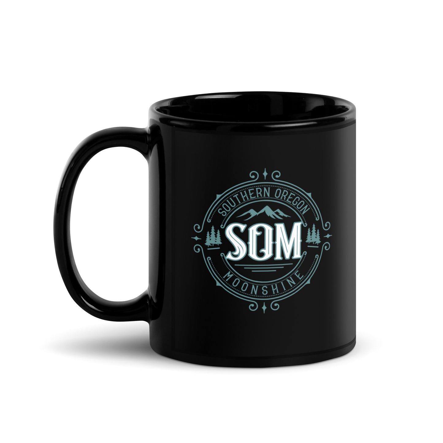 SOM_Black Glossy Mug_Green Logo