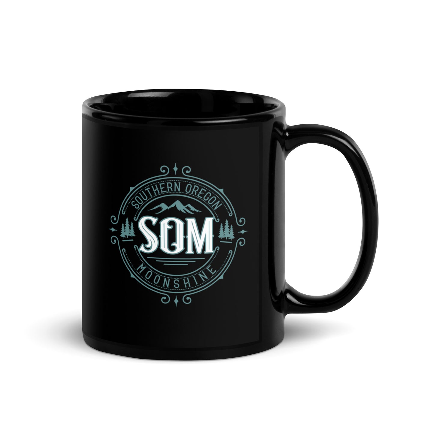 SOM_Black Glossy Mug_Green Logo