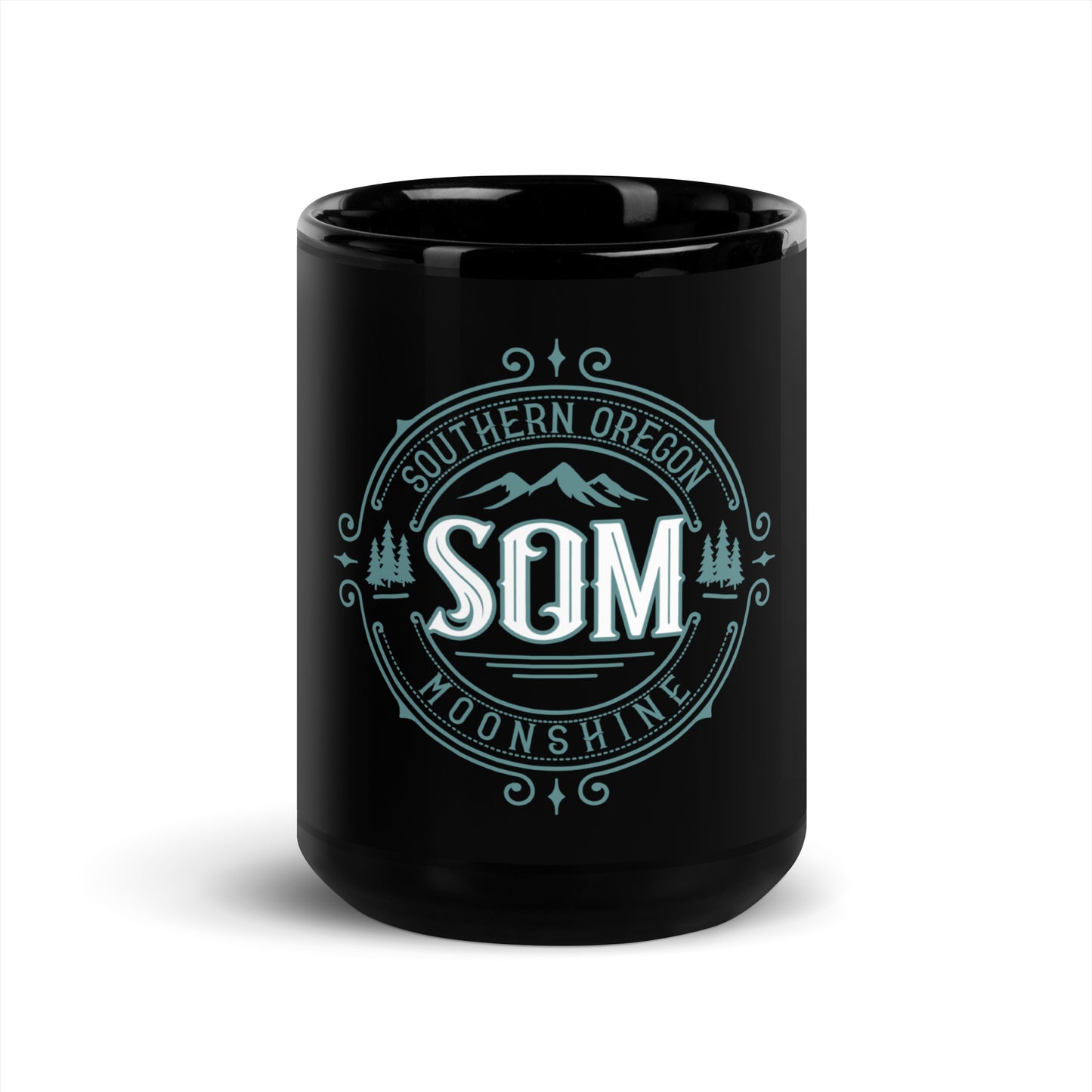 SOM_Black Glossy Mug_Green Logo