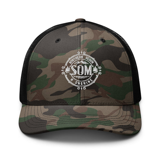 SOM_Camouflage trucker hat_Embroidered White Logo