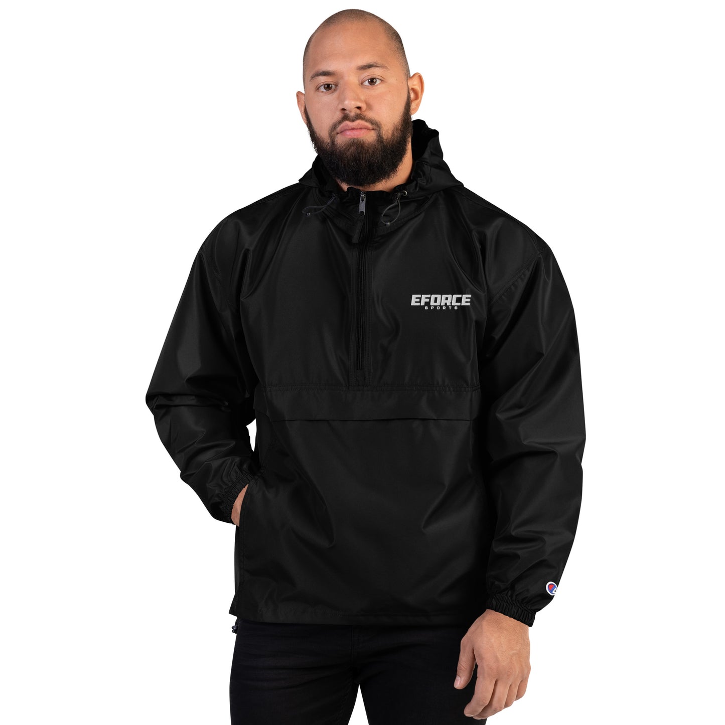 EF_Embroidered Champion Packable Jacket_White Logo