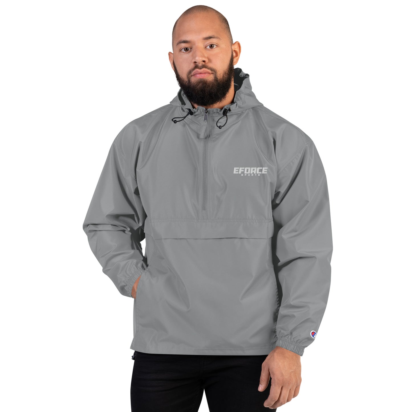 Embroidered Champion Packable Jacket_White Logo
