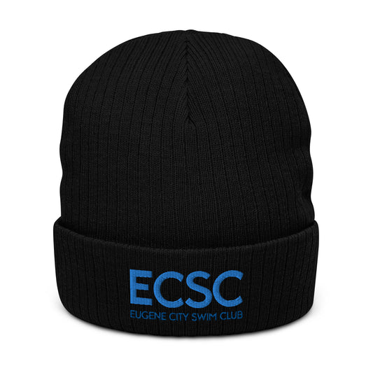 ECSC_Ribbed knit beanie Blue ECSC Logo
