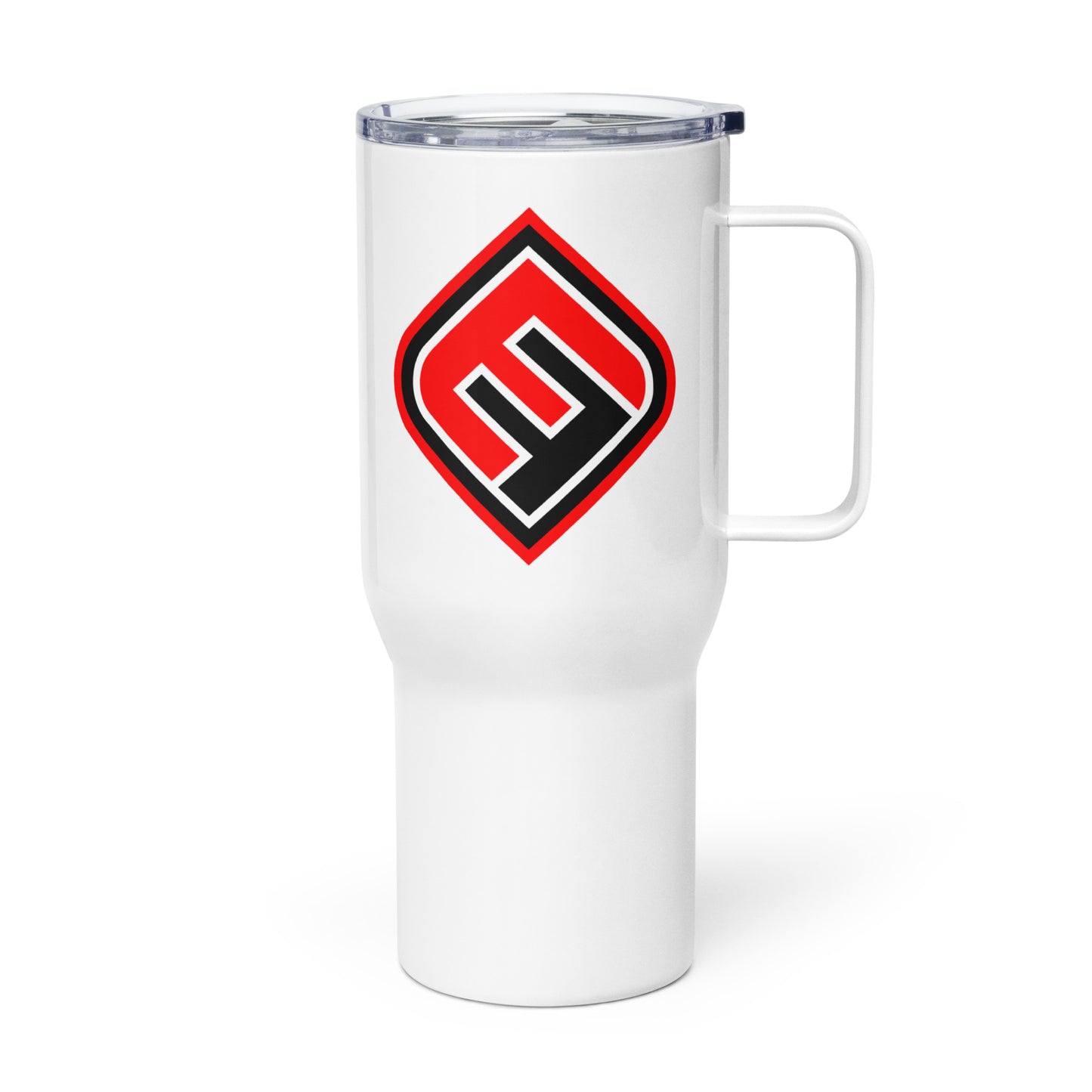 Travel mug with a handle_Red Logo