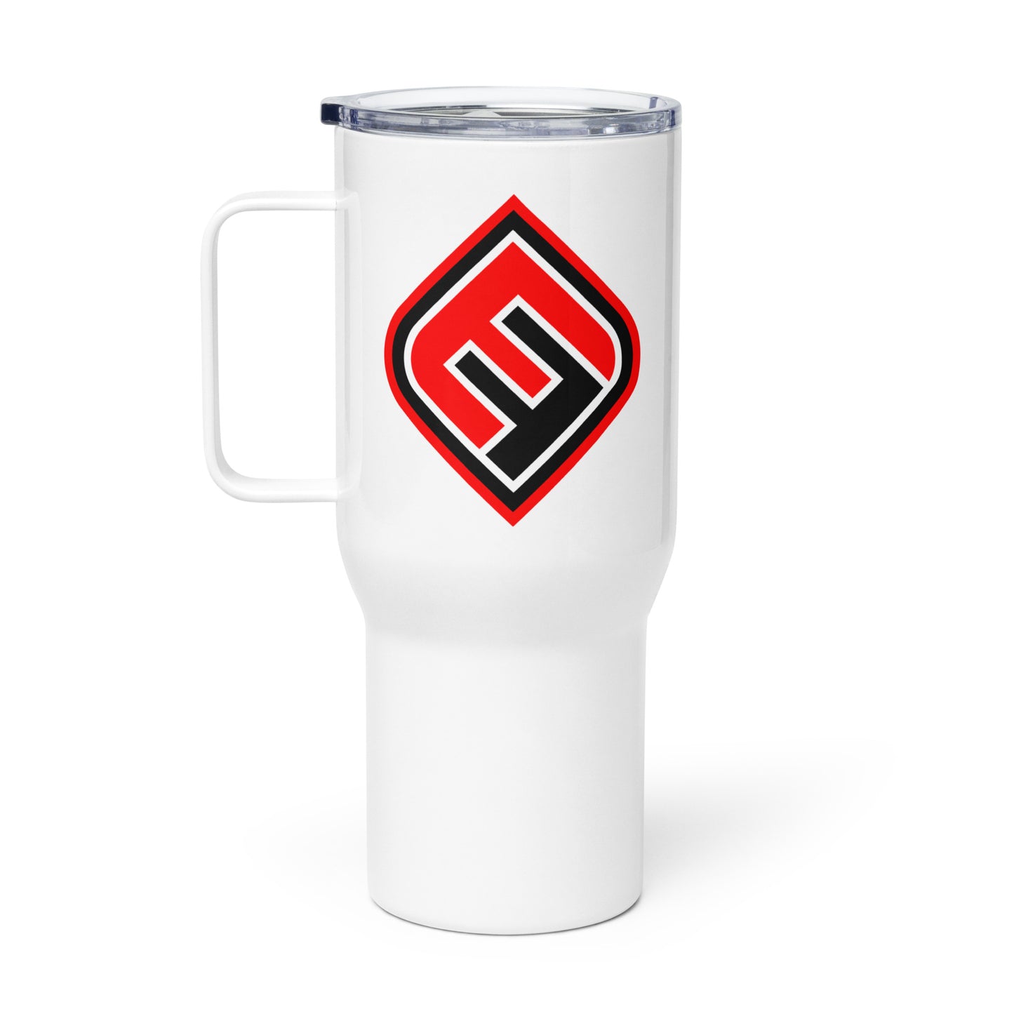 Travel mug with a handle_Red Logo