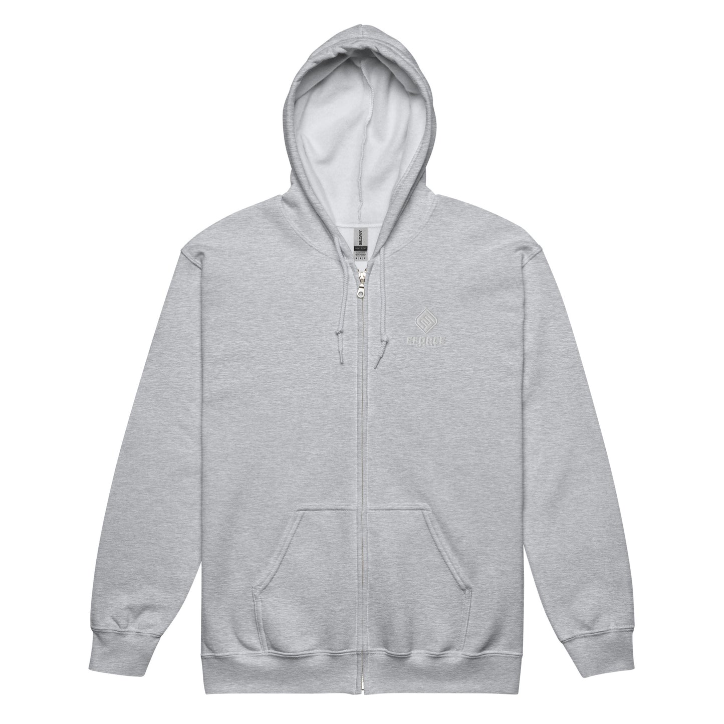 Unisex Zip Hoodie_Full White Logo