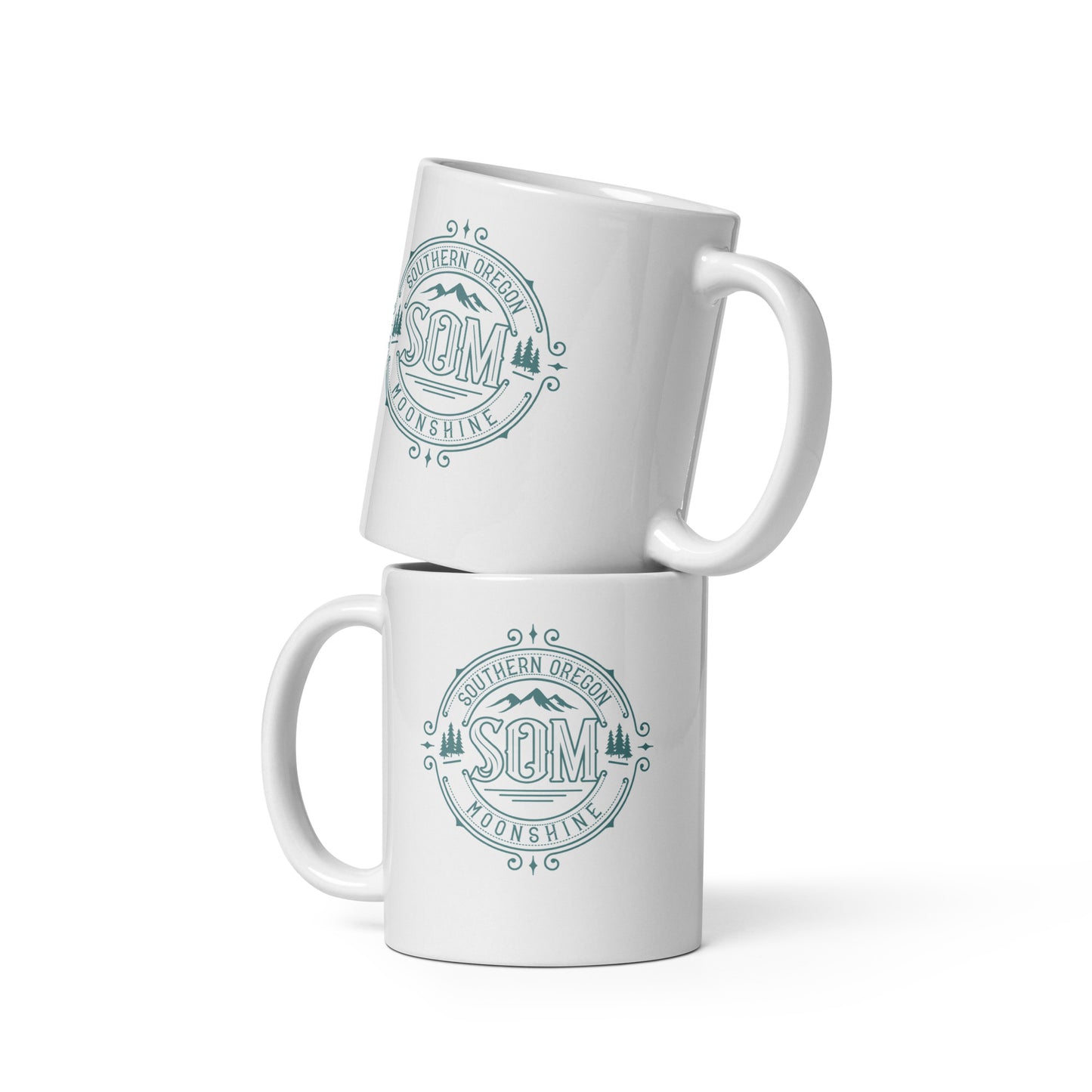 SOM_White glossy mug_Green Logo