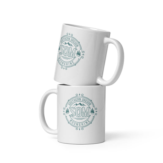 SOM_White glossy mug_Green Logo