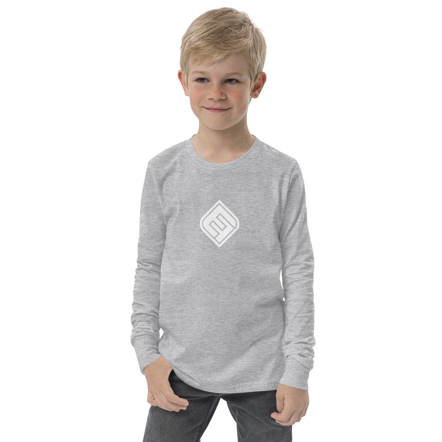 EF_Youth long sleeve tee_White Diamond Logo